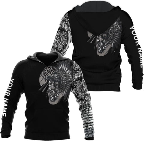 Personalized Name Aztec Hoodie Men, Unisex 3D Aztec Hoodies for Men and Women, Aztec Warrior Mexican Hoodie, Mexico hoodie