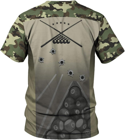 MoonArt Personalized Billiard Shirts 3D Billiard Shirt Custom Billiard Flag Shirt Men's Pool Billiards Shirt 8 Ball Men Women