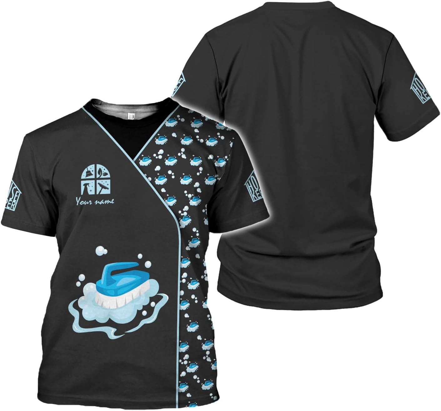 MAPrints Personalized Name Housekeeping Shirt 3D All Over Print, Cleaning Service Tshirt, Gifts for Housekeeper Men and Women
