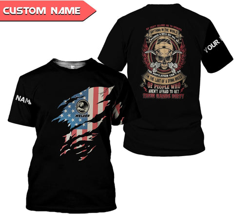 Personalized Welder Shirt Custom Welder Shirts Welding 3D T Shirts Welder Tshirt for Men and Women