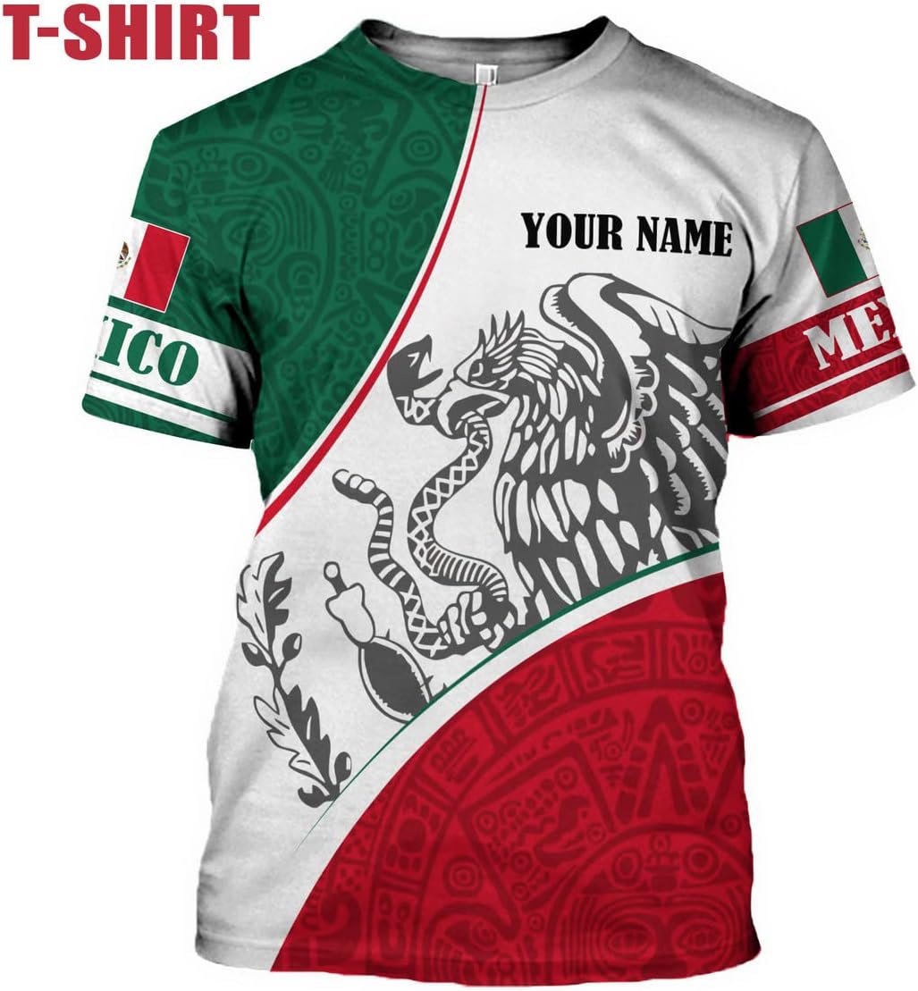 Personalized Name Mexican Hoodie 3D, Customized Mexican Hoodies for Men, Unisex Mexico Hoodie 3D, Mexico Hoodies for Men, Mexico Flag Gift for Women, T Shirt, Zip Up Hoodie, Sweatshirt HD27