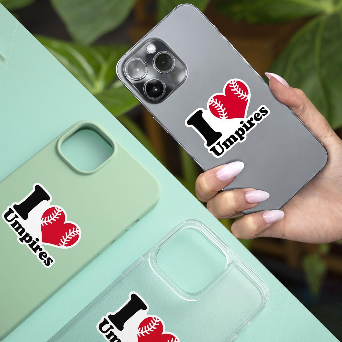 3 Pcs I Love Umpires Baseball Sticker, Baseball Catcher Blue Umpire Sticker, Baseball Lovers Stickers 3 Inches Gift for Water Bottle Laptop Phone Helmet Kindles Tumbler