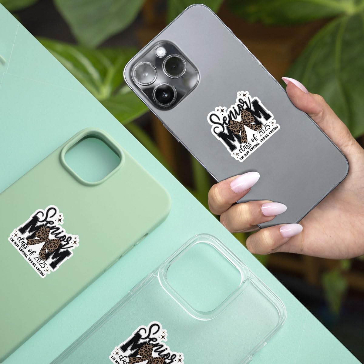 3Pcs Senior Mom Class of 2025, Mother of College or High School Graduate, School Pride Decal for Laptop Water Bottle Phone Case Car Window Helmet Vinyl Stickers 3"x3"