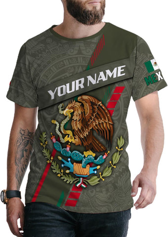Mostprints Personalized Name Mexican Shirts for Men 3D, Customized Mexico Shirts for Men, Mexico Shirts for Women Mexico Shirt