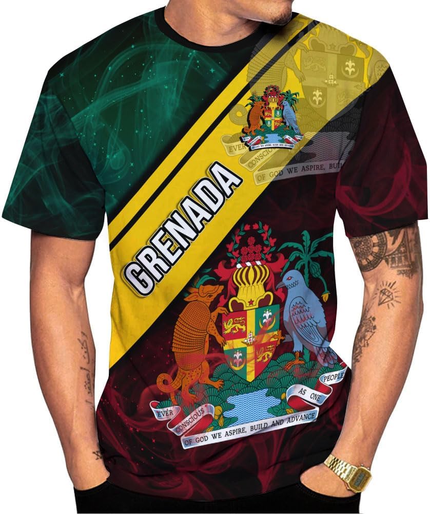 Personalized Name Grenada Shirts for Men, Grenada Shirts for Women, Proud Grenadan Shirts, Grenadian Flag Pride Shirt