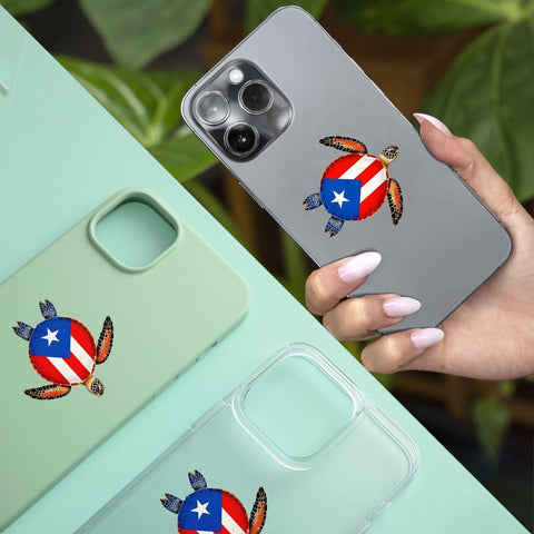 (3Pcs) Puerto Rico Flag Turtle Decal, Sea Turtle Car Decal, Turtle Vinyl Sticker, Puerto Rico Car Sticker, Puerto Rico Accessories - Stickers for Laptop Water Bottle Phone Car Window Helmet 3"