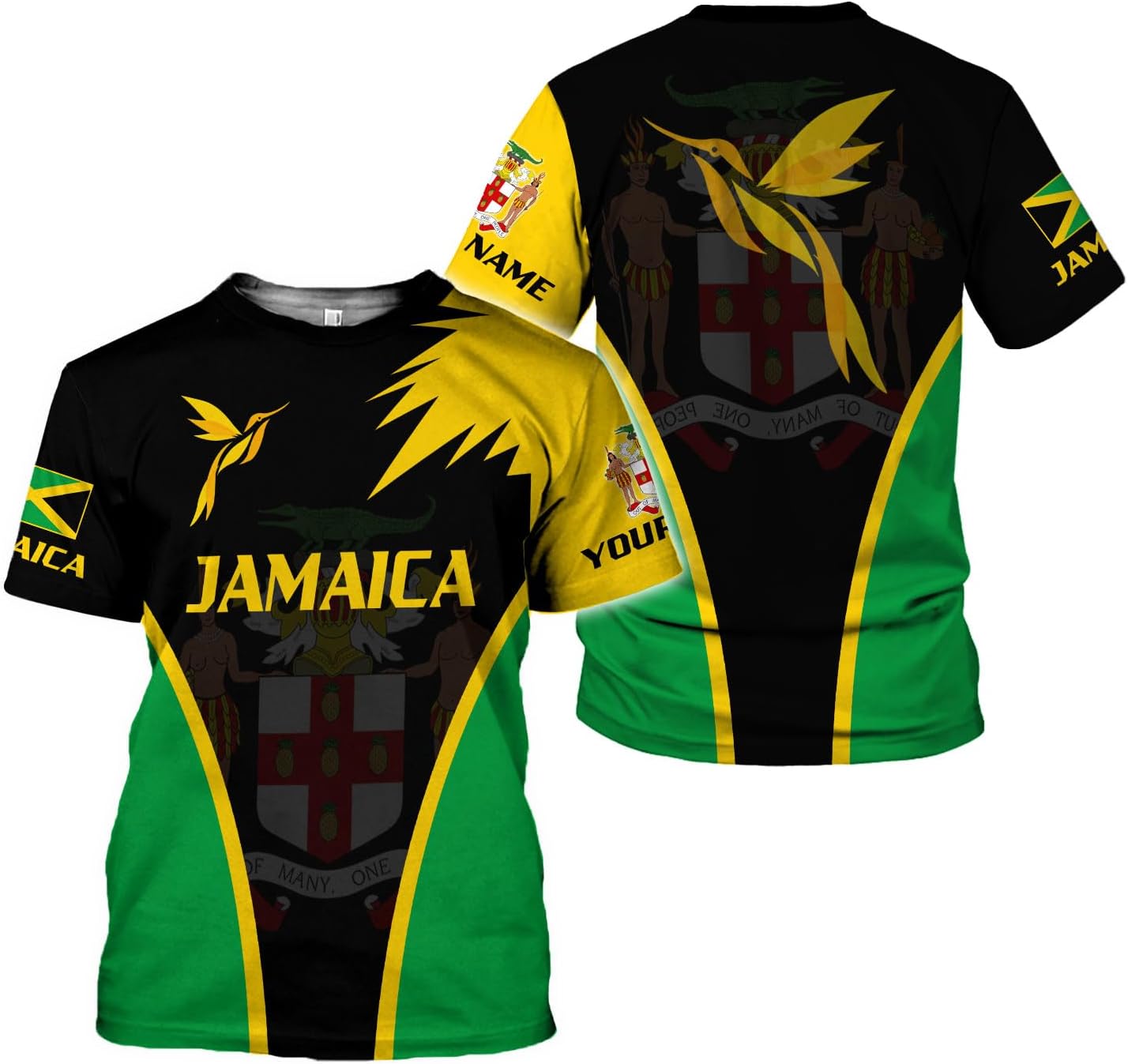 MoonArt Personalized Jamaica Shirt Custom Jamaica Flag Lion Hoodie for Men and Women, Jamaican Pride T-Shirt, Jamaicana