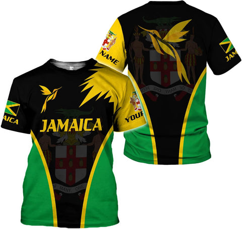 MoonArt Personalized Jamaica Shirt Custom Jamaica Flag Lion Hoodie for Men and Women, Jamaican Pride T-Shirt, Jamaicana