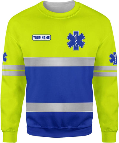 Leeprints Personalized EMT Hoodie EMS Sweatshirt Custom EMS Zip Hoodie Paramedic Uniform Emergency Medical Technician Shirts
