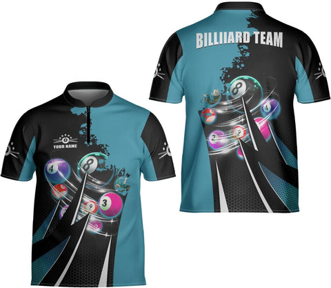 Artparel Personalized Billiard Jersey 3D Billiard Shirts for Men Billiard Bowling Jersey Billiards 9 Ball Pool Shirts for Men