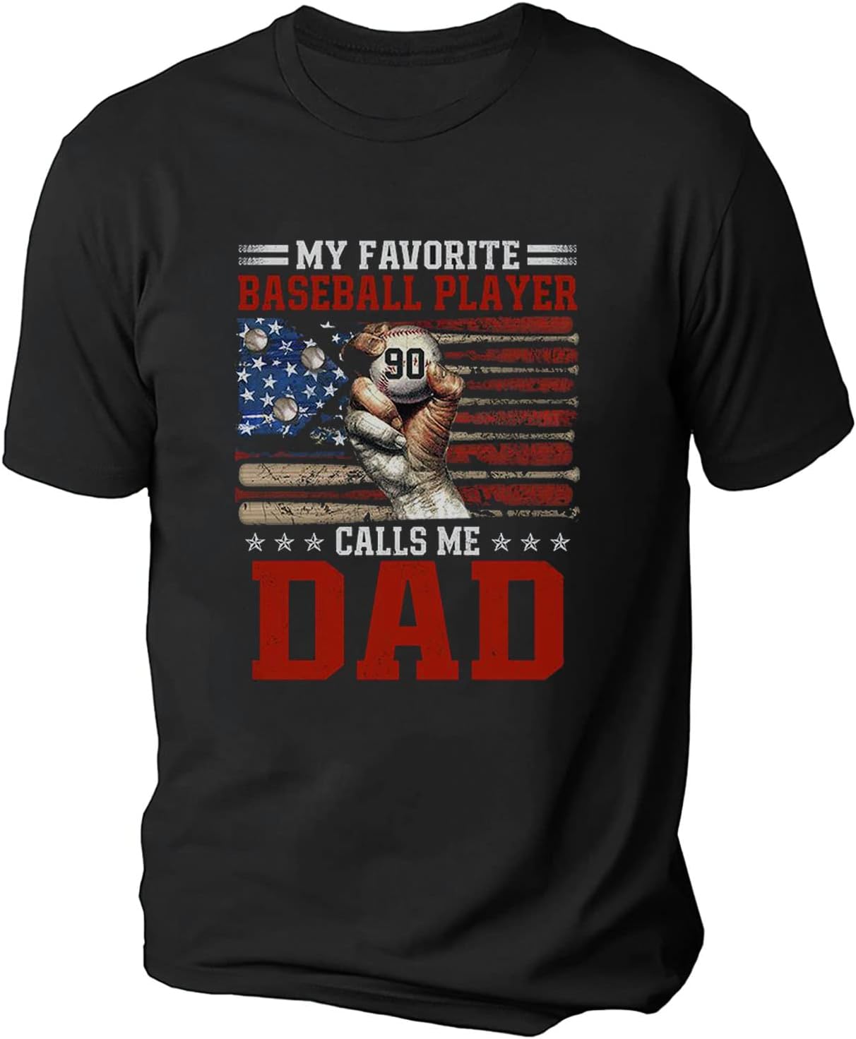 Personalized Baseball Dad Shirt, Custom Dad Baseball T-Shirt, Baseball Dad Gifts, Baseball Lover Gift, Dad's Birthday Present