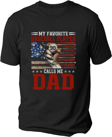 Personalized Baseball Dad Shirt, Custom Dad Baseball T-Shirt, Baseball Dad Gifts, Baseball Lover Gift, Dad's Birthday Present