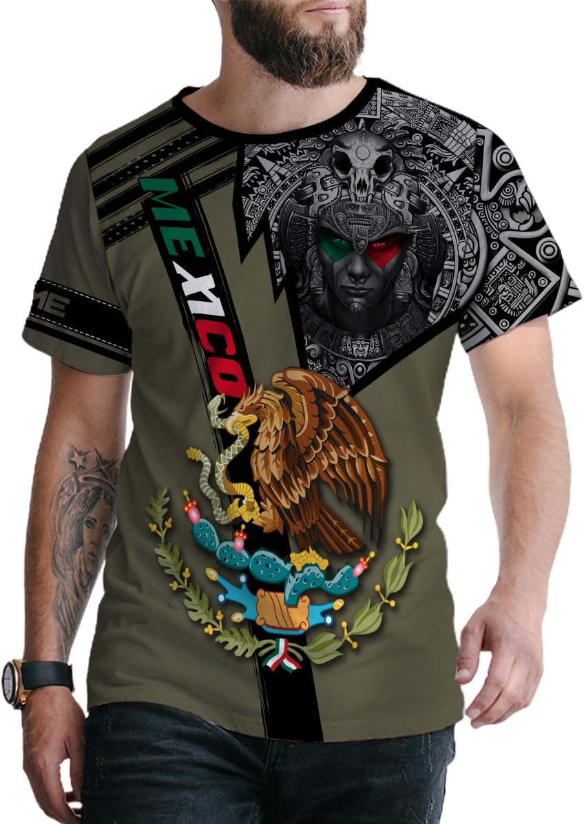 Mostprints Personalized Name Mexican Shirts for Men 3D, Customized Mexico Shirts for Men, Mexico Shirts for Women Mexico Shirt