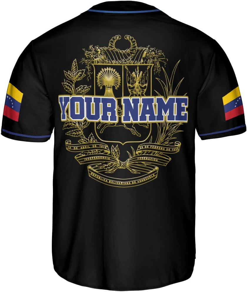 Personalized Name Venezuela Baseball Jersey Shirt, Venezuela Jersey for Men and Women Baseball Jersey Shirt Unisex S-5XL
