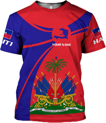 AOVL Personalized Haiti Shirt Haitians Flag Pride Shirt Haiti Shirts for Men & Women Haitian Pride Tshirt Haitian Flag Shirt
