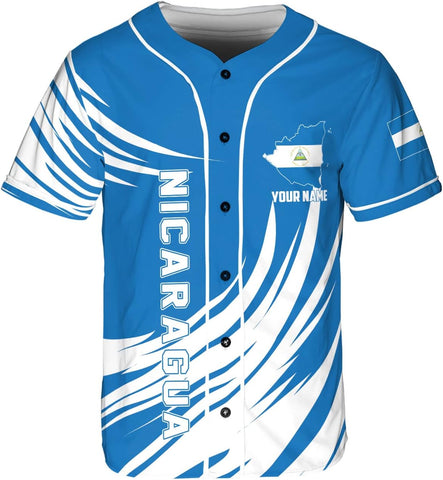 Leeprints Personalized Nicaragua Baseball Jersey Shirt Name Nicaraguan Baseball Jersey for Men & Women Nicaraguan Camisas