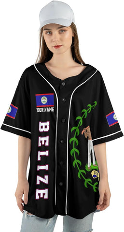 Personalized Belize Baseball Jersey Shirt, Belizean Flag Jersey, Belizean Pride Jersey for Men and Women