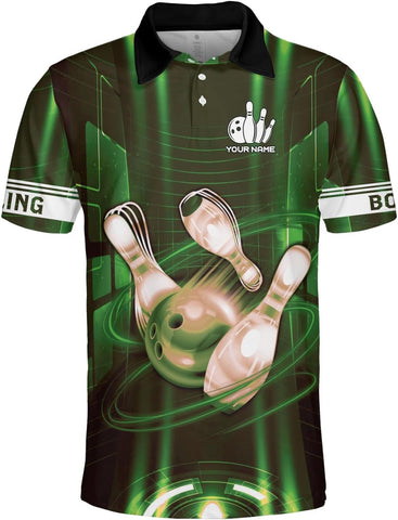 Custom Bowling Polo Shirt Personalized 3D Team Name Bowling Shirts for Men Women Jersey Unisex Bowler Short Sleeve Gift Tee