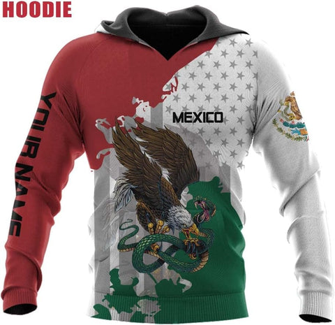 Personalized Name Mexican Hoodie 3D, Customized Mexican Hoodies for Men, Unisex Mexico Hoodie, Mexico Hoodies for Men 2