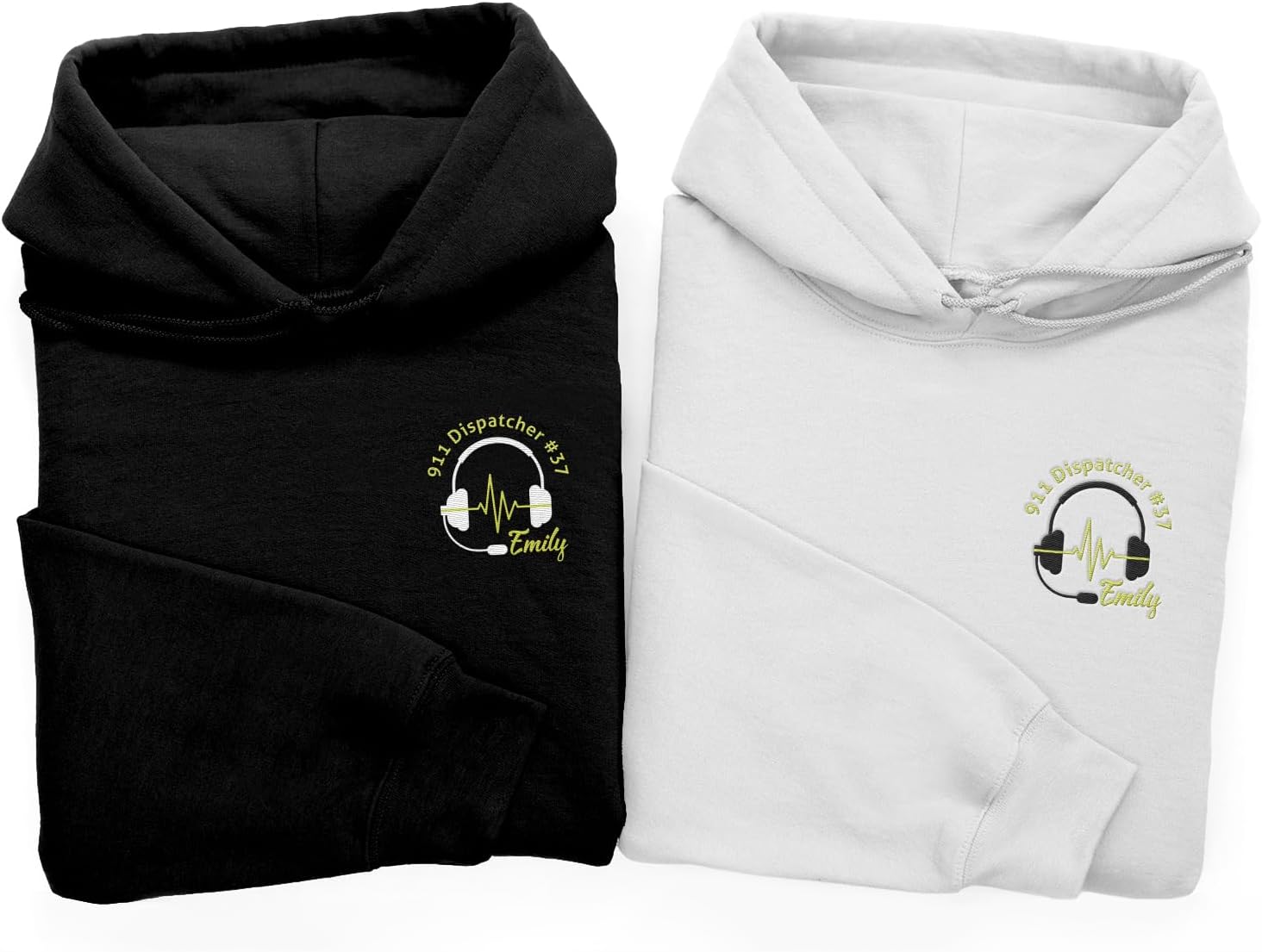 Personalized 911 Dispatcher Apparel, Thin Gold Line Embroidered Sweatshirt, Emergency 911 Hoodie Gift Dispatch Nurse Shirt