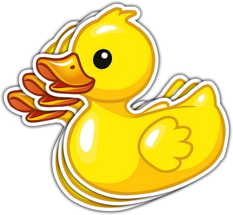 (3Pcs) Yellow Duck Sticker Funny Meme Cute Duck Decal, Duck Vinyl Sticker, Rubber Duck Sticker, Find The Duck Vinyl Sticker - Stickers for Laptop Water Bottle Phone Car Window Helmet 3 Inches (D2)