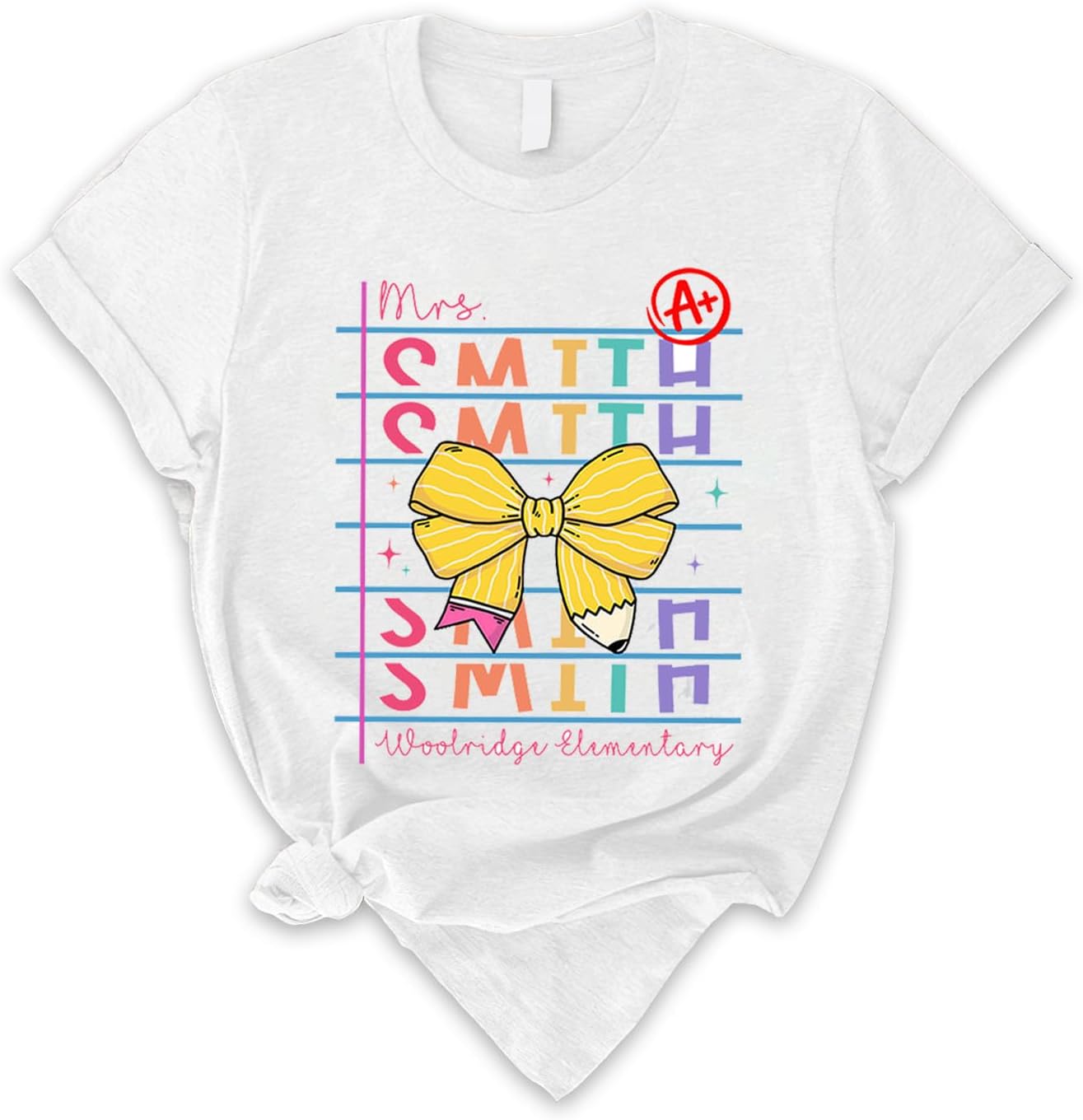 Pretyprints Customized Name Teacher Shirt Personalized Name Teacher Shirt Kindergarten Teacher Shirt Elementary Teacher