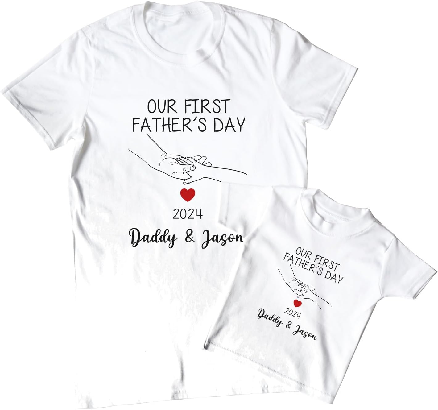 Mostprints Personalized Our First Father's Day Matching Shirts Dad and Son Matching Outfits Father and Daughter Matching Shirt3