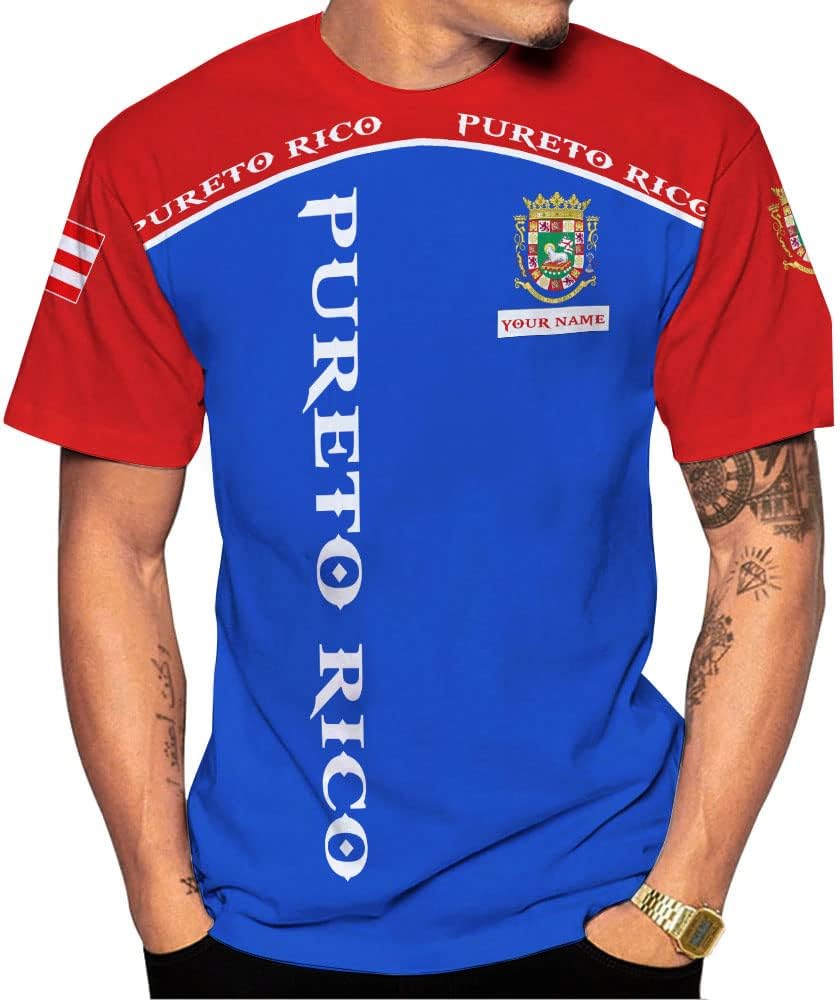 Personalized Name Puerto Rico T-Shirt 3D, Customized Puerto Rico Shirt for Men Women, Puerto Rico Flag T Shirt