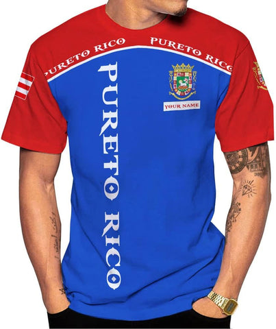 Personalized Name Puerto Rico T-Shirt 3D, Customized Puerto Rico Shirt for Men Women, Puerto Rico Flag T Shirt