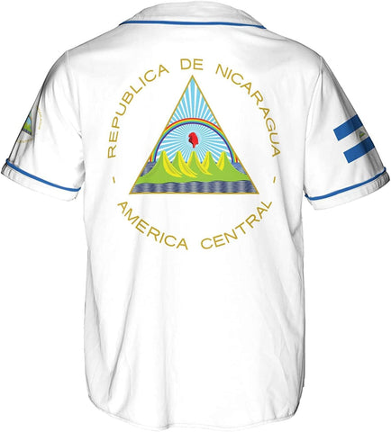 AOVL Personalized Nicaragua Baseball Jersey, Custom Nicaragua Baseball Jersey for Men & Women, Nicaraguan Camisas Shirt
