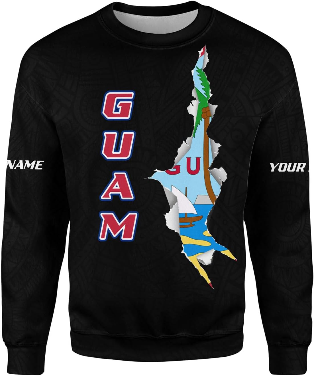 Vybonz Personalized Guam 3D Hoodie Guam Sweatshirt Guahan Zip Hoodie for Men Women Guahan Pride Shirt Guahan Guam Gifts Tee