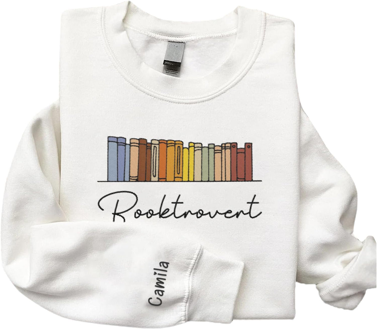 Personalized Embroidered Book Sweatshirts For Women, Book Lover Sweatshirt, Book Sweatshirt, Book Tshirts Women (Cotton, Book 4), Small-5X-Large