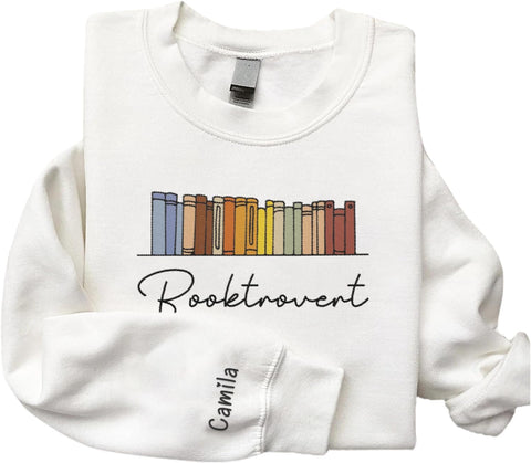 Personalized Embroidered Book Sweatshirts For Women, Book Lover Sweatshirt, Book Sweatshirt, Book Tshirts Women (Cotton, Book 4), Small-5X-Large