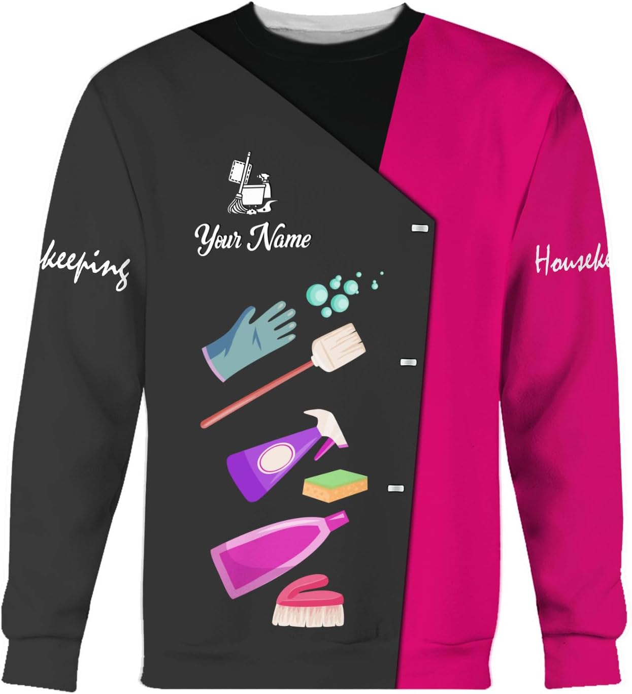 Personalized Housekeeping Shirt 3D All Print Cleaning Service Tshirt Gifts for Housekeeper, House Cleaning Uniforms for Women