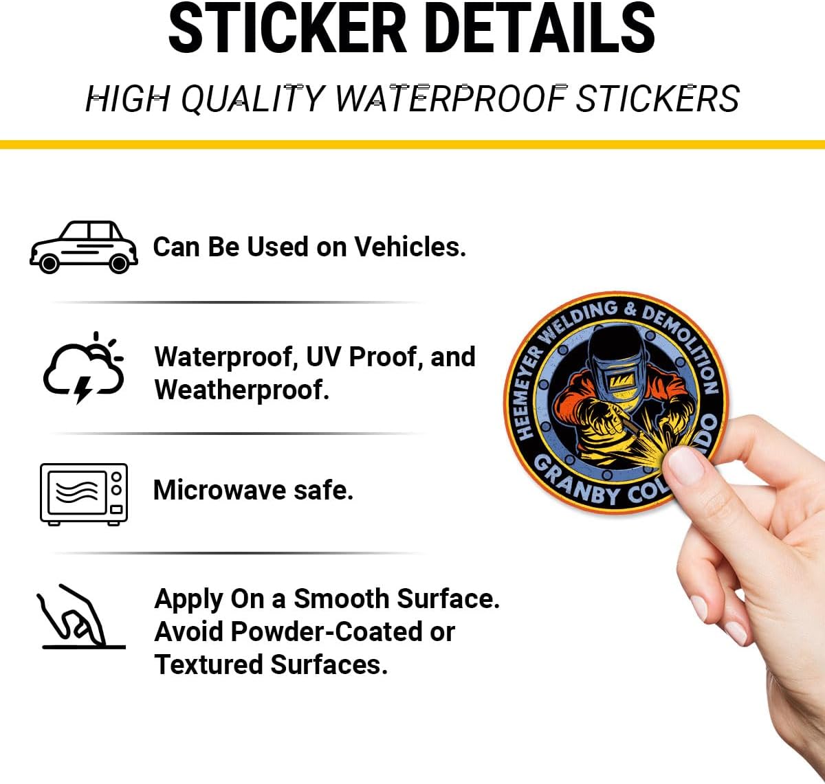 3Pcs Heemeyer Welding and Demolition Sticker Gifts Funny Patriotic Killdozer Heemeyer Welding and Demolition Waterproof Stickers Welder Car Decal for Laptop Water Bottle Toolbox Phone Case Cars 3"