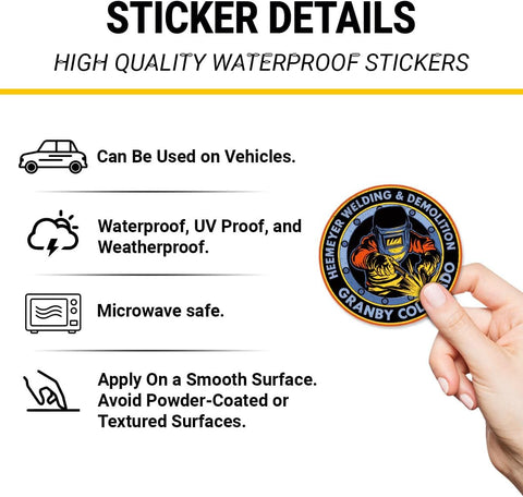 3Pcs Heemeyer Welding and Demolition Sticker Gifts Funny Patriotic Killdozer Heemeyer Welding and Demolition Waterproof Stickers Welder Car Decal for Laptop Water Bottle Toolbox Phone Case Cars 3"