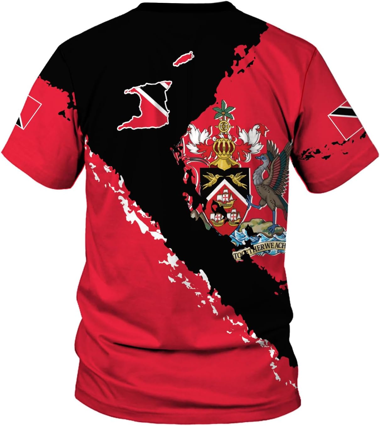 MoonArt Personalized Trinidad & Tobago Shirts Trinidad and Tobago Coat of Arms Flag 3D Shirts Trinidad Pride Gift