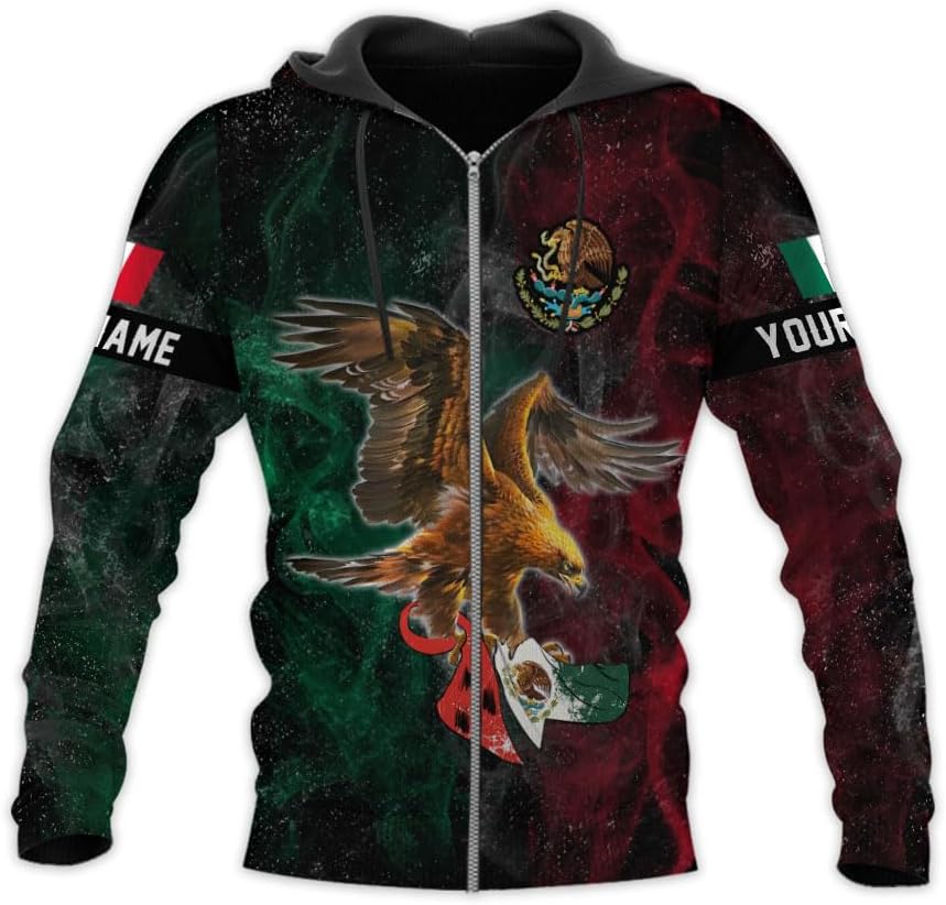 RoyalBro Personalized Mexico Shirts, Camisas De Mexico, Mexico Shirts for Men, Mexican Flag Jersey Shirt Mexico 3D Shirt