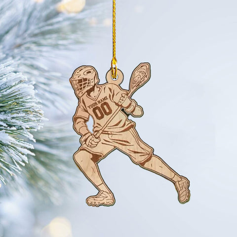 HomeDesign Personalized Lacrosse Ornament, Lacrosse Amor Shape Flat Ornament, Lacrosse Helmet Ornaments, Gifts for Lacrosse Lovers, Lacrosse Players, Lacrosse Christmas Ornament (LA 18)