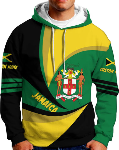 Personalized Jamaica Shirt Custom Jamaica Flag Lion Hoodie for Men and Women, Jamaican Pride Hoodie, Jamaicana Hoodie