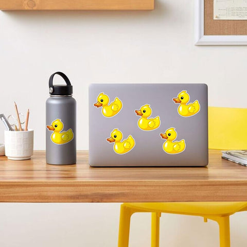 (3Pcs) Yellow Duck Sticker Funny Meme Cute Duck Decal, Duck Vinyl Sticker, Rubber Duck Sticker, Find The Duck Vinyl Sticker - Stickers for Laptop Water Bottle Phone Car Window Helmet 3 Inches (D1)