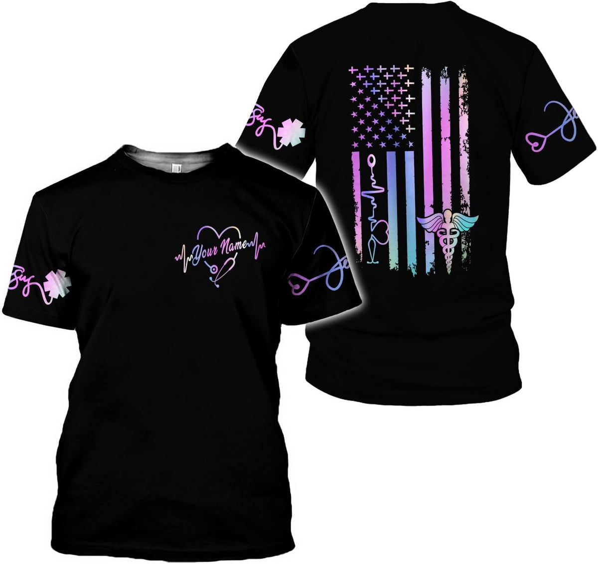 Custom Er Nurse Shirts for Women Future Nurse Shirt 3D Nursing Shirts for Nurses Emergency Nurse Shirt CNA Shirts CNA Shirt