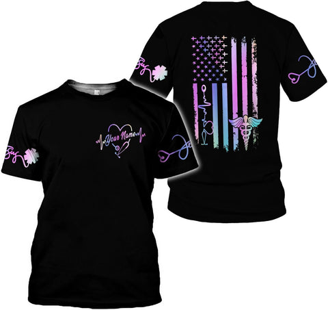 Custom Er Nurse Shirts for Women Future Nurse Shirt 3D Nursing Shirts for Nurses Emergency Nurse Shirt CNA Shirts CNA Shirt