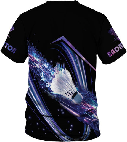 Personalized Badminton Shirt 3D Over Print, Badminton Players T-Shirt, Badminton Sport Uniform Shirt for Men S-5XL (BMT 1)