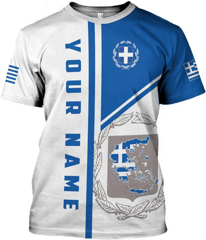 MoonArt Personalized Greece Shirts Greek Coat of Arms Flag Grecian 3D Shirts Greece Tshirt Grecian Pride Gift