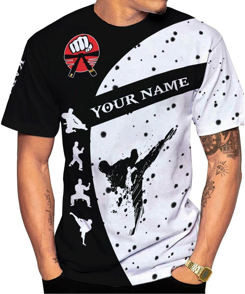 MAPrints Personalized Karate 3D Tshirt Cool Karate Gift for Boys Girls Karate Lovers T-Shirt Karate Shirts Uniform Size S-5XL