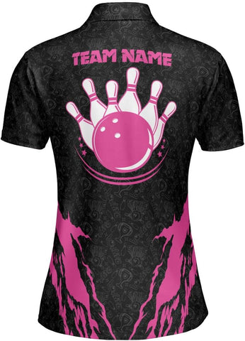 Personalized Bowling Shirts for Women, Custom Name Women Bowling Jersey, Ladies Bowling Polo Shirt for Team