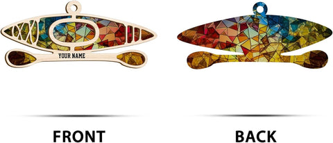 AOVL Personalized Kayak Ornament Lake Kayaking Board Ornament Kayak Gift for Christmas Tree Kayaking Christmas Ornament Kayaking Gifts Ornaments (Kayak 8)