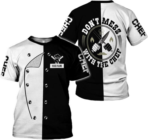 MoonArt Personalized Chef Shirt, 3D Chef Shirt Gifts Lover Men Women, Tshirt Chef Cook Knife, Master Chef Gifts