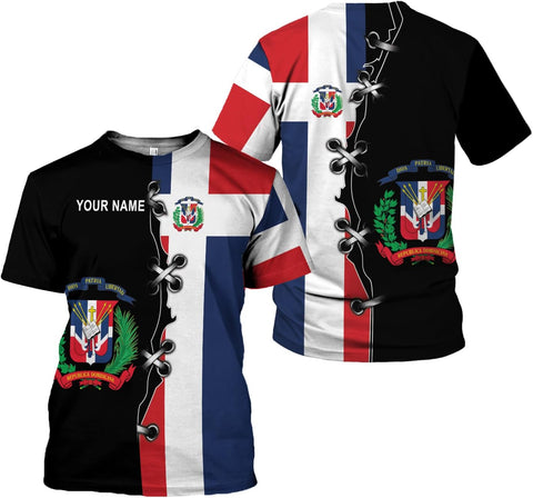 Vybonz Personalized Dominican Republic Shirts 3D, Republica Dominicana Tshirt, Dominican Republic Flag Shirt